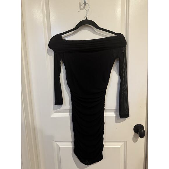 Windsor NWT Off Shoulder Long Sleeve Mini Dress Black Small - Picture 5 of 8